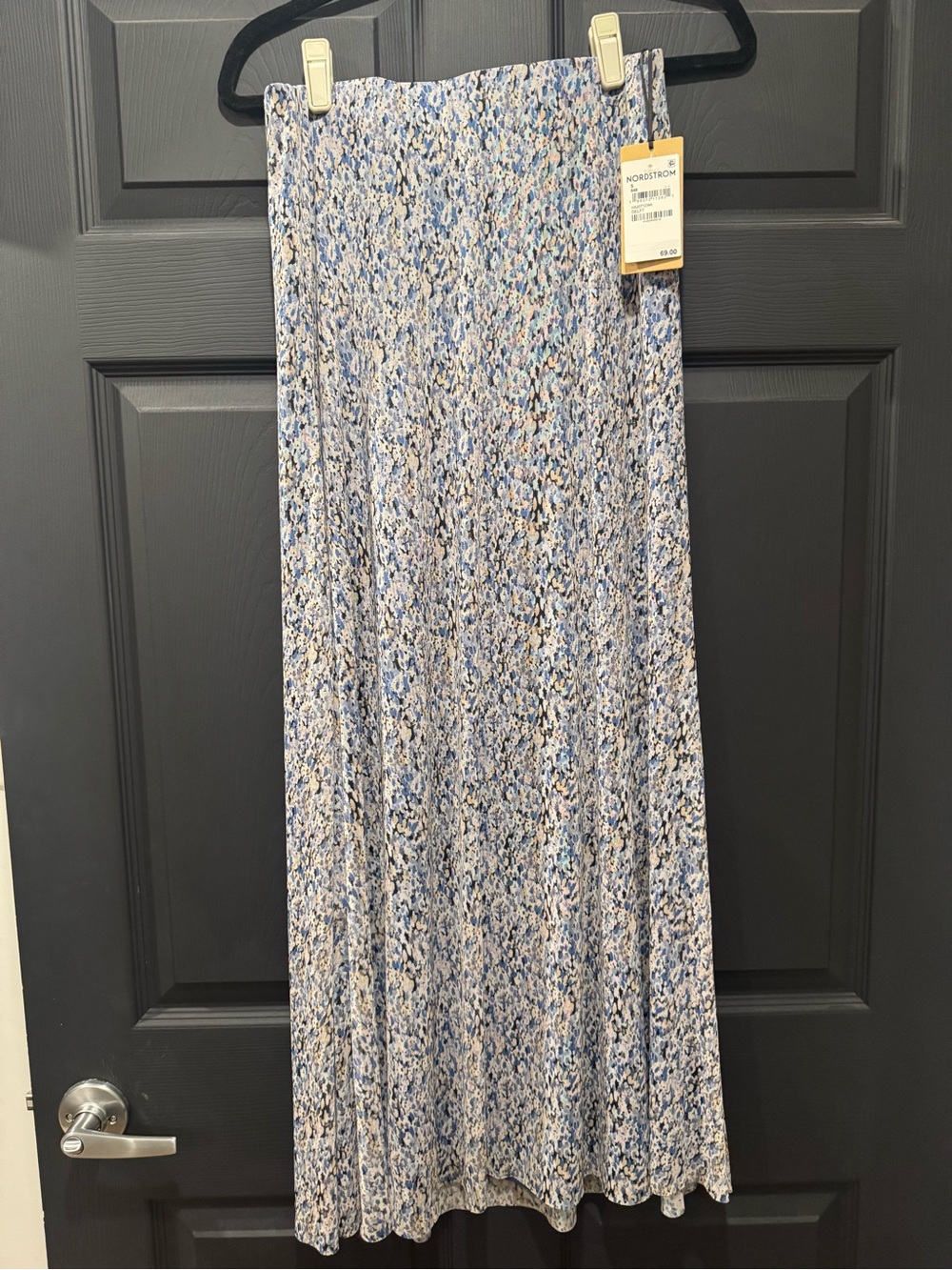 Halogen Blue Multi Floral Pleated Midi Skirt
